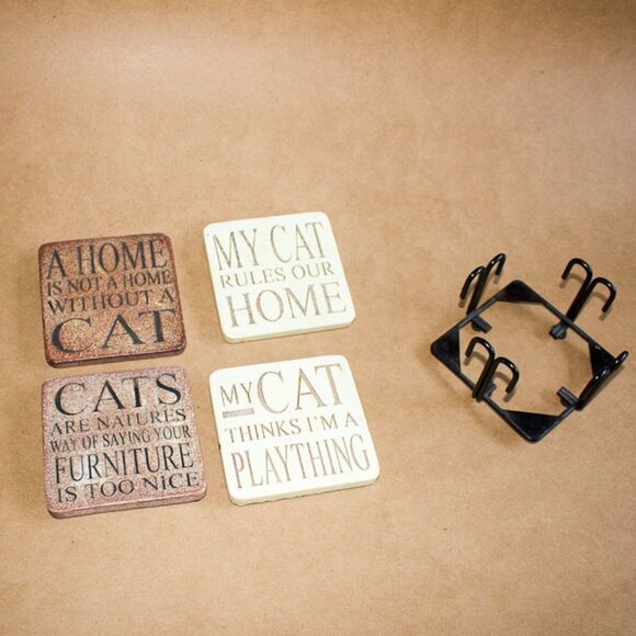 4 Cat coasters - Picture 2 of 8